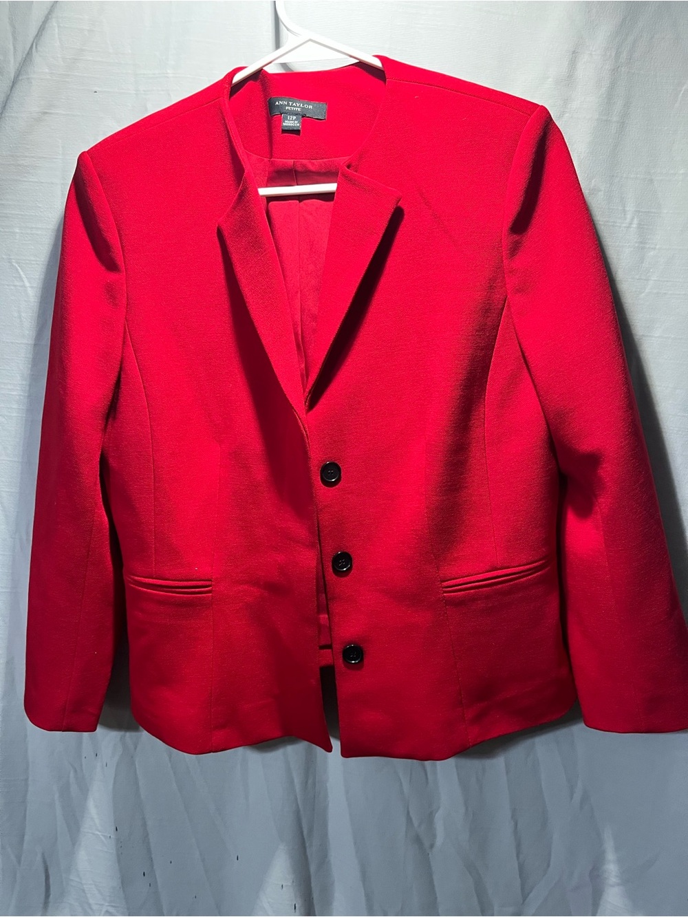 Ann Taylor Red Tailored Notch Blazer